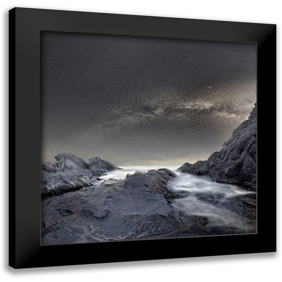 Hristov, Stoyan 15x15 Black Modern Framed Museum Art Print Titled - Where is the moon