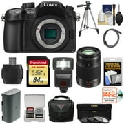 Panasonic Lumix DMC-GH4 4K Micro Four Thirds Digital Camera Body with 35-100mm f/2.8 Lens + 64GB Card + Battery + Case + Tripod + Flash + Filters Kit