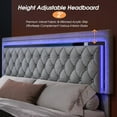 thumbnail image 6 of Merluxy Full Bed Frame with LED Lights&Storage Drawers,Velvet Upholstered,No Box Spring Needed,Light Grey, 6 of 7
