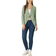 thumbnail image 3 of INSPIRE CHIC Women's Faux Suede Long Sleeve Draped Front Moto Jacket XS Pea Green, 3 of 7