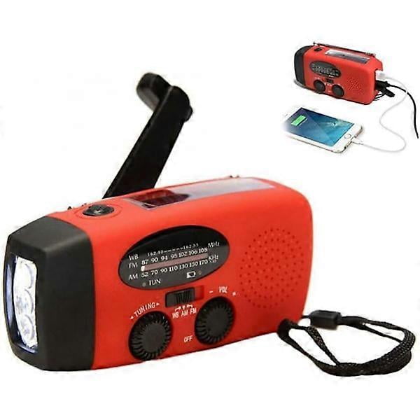 1 pc Cranking Radio Solar Hand Crank Dynamo Radio with LED Flashlight Power 3xAAA 350mAh 3.6V Ni-MH for Camping