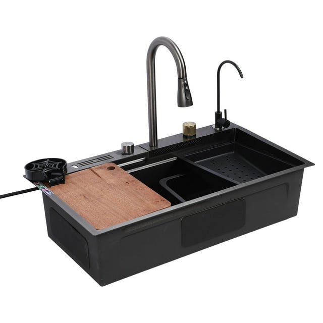 Workstation Kitchen Sink, Stainless Steel Multifunction Kitchen Sink for Home Kitchen