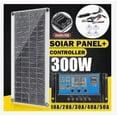 thumbnail image 1 of Kit solar de 300 W con panel solar flexible, módulo fotovoltaico monocristalino + controlador de 20 A para carga de baterías de barcos, coches, autocaravanas, casas y cobertizos., 1 of 6