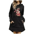 thumbnail image 1 of Chandail de Noël Femmes Sweat-Shirt Chaud Col Rond Cardigan Vacances Pull à Fermeture Mi-Longue Outwear Mode Jacket à Manches Longues, 1 of 6