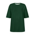 thumbnail image 4 of WEIYLL T Shirts for Women Oversize Sports Summer Solid Tunic Loose With Slits Green Tee Sizes XXL, 4 of 4