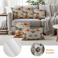 thumbnail image 6 of Burnt Orange Grey Outdoor Waterproof Pillow Covers, Vintage Spring Floral Botanical Decorative Square Throw Pillowcase Sofa Cushion Sham for Patio/Couch/Chair, 18"x18" 2 Pack, 6 of 8