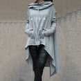 thumbnail image 2 of VEKDONE 2025 Clearance Sale Retro Medieval Dresses Women's Hooded Sweatshirt with Iregular Hem Heart Print Vintage Gothic Steampunk Cloak Robe Casual Long Sleeve Pullover, 2 of 4