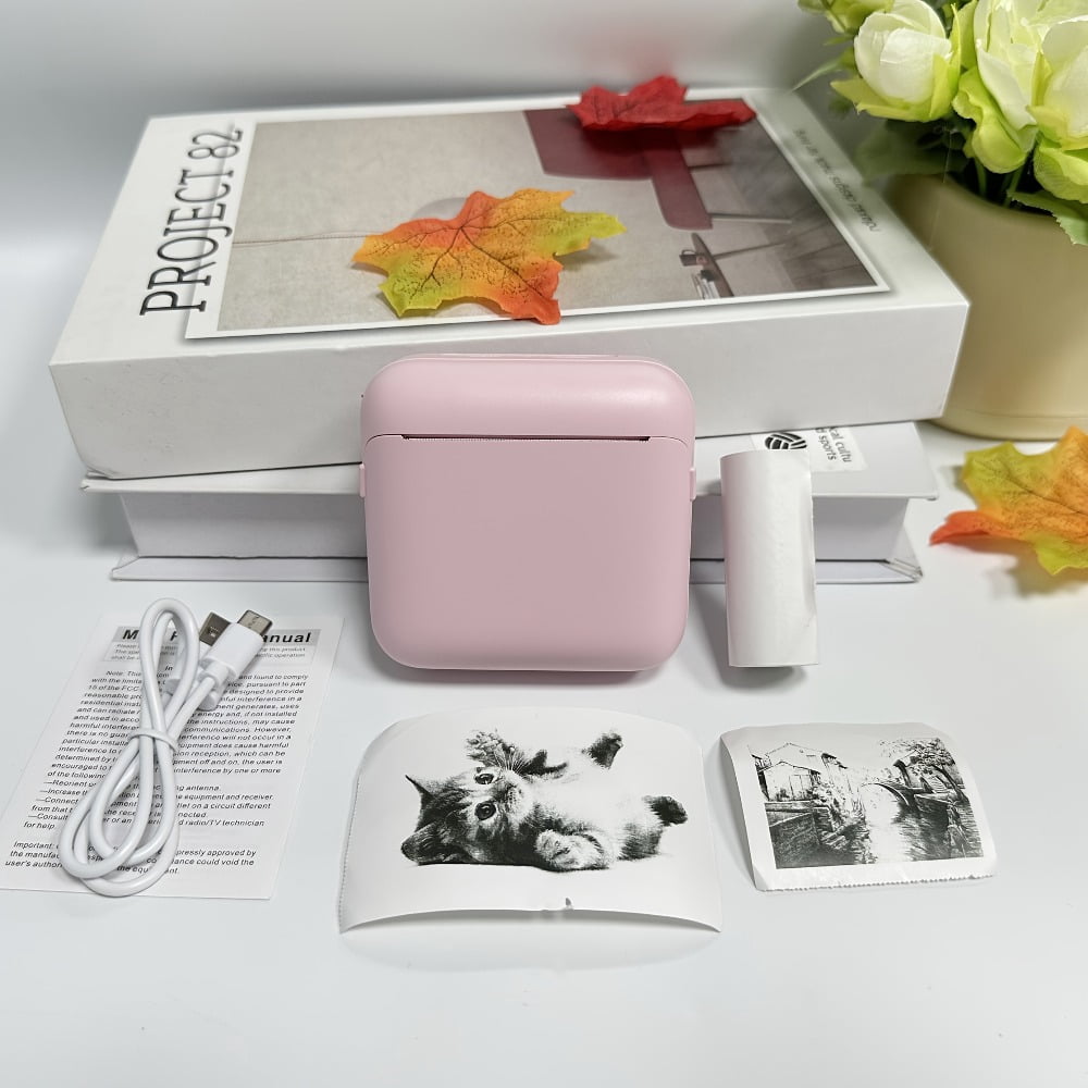New Portable Thermal Printer - Instant Printing, Suitable for Photos, Labels, Notes, Etc., Wireless Connection, USB Charging, Monochrome Output, Essential for Study, High-quality Printing.