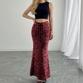 thumbnail image 2 of CAIXAI Womens Maxi Skirt Elegant Leopard Print Skirt Fishtail High Waist Midi Long Casual Skirts for Party Wedding, 2 of 5