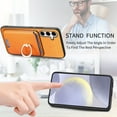thumbnail image 4 of Phone Case for Samsung Galaxy S24 FE, Detachable Magnetic Card Bag, Ring Kickstand, PU Leather + TPU Material, Ultra Slim Shockproof Drop Protective Back Cover for Galaxy S24 FE, Yellow, 4 of 6