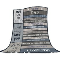 Best Dad Ever Blanket Gift for Fathers Day I Love You Dad Birthday Gifts Blanket from Daughter Son Present for Dad Men Soft Letter to My Dad Throw Blanket for Couch Bed 50x60
