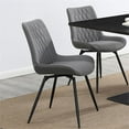 thumbnail image 2 of Pemberly Row Faux Leather Swivel Dining Chairs Gray and Gunmetal (Set of 2), 2 of 13