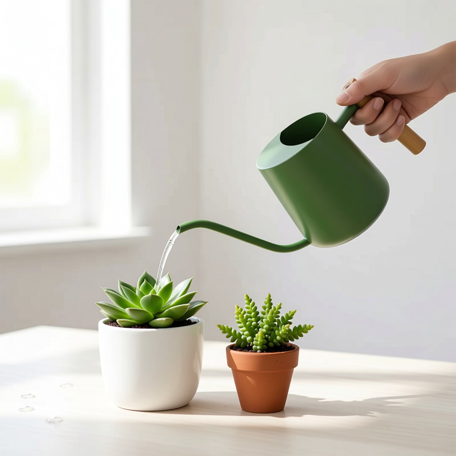 Large Capacity Garden Watering Can Crafted from 201 Stainless Steel Offering Comfortable Grip Fatigue