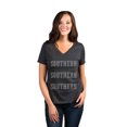 thumbnail image 2 of Thread Tank Southern Southern Women's Relaxed V-Neck T-Shirt Tee Charcoal 2X-Large, 2 of 4
