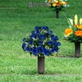 thumbnail image 3 of Sympathy Silks Artificial Cemetery Flowers - Blue Diamond Rose With Baby's Breath - Bouquet for Vase, 3 of 9