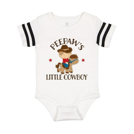 

Inktastic Peepaw Little Cowboy Grandson Gift Baby Boy Bodysuit