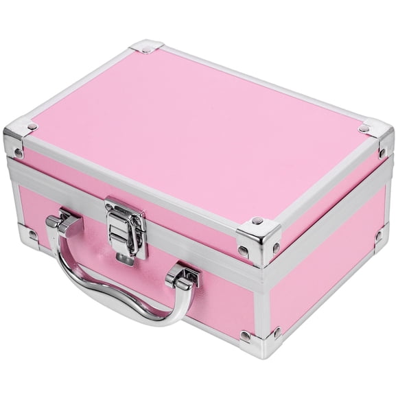 WEUVEB Caja De Almacenamiento Para Maquillaje Rosa Con Moderno Y Material De Aluminio