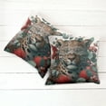 thumbnail image 4 of Ambesonne Leopard Throw Pillow Cover Pack of 2, Savage Cat Lace Eucalyptus, 2 Pcs-40"x40", Laurel Green Vermilion, 4 of 5
