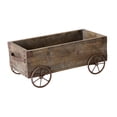 thumbnail image 3 of Macetero rústico de madera con forma de rueda de carro, carrito para flores, soporte para plantas de jardín, ideal para entusiastas de la jardinería, 3 of 8