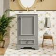 thumbnail image 2 of 20" Bathroom Vanity, Bathroom Storage, Vanity Cabinet with Soft Close Door Drawer Adjustable U Shaped Shelf Space Saving Modern Design for Small Bathrooms, Grey, 2 of 9
