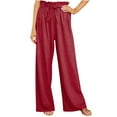 thumbnail image 4 of Kureaily Wide Leg Pants For Women High Waisted Tied Belt Palazzo Pants Baggy Flowy Summer Casual Beach Pants With Pockets Women Casual Pants, 4 of 4
