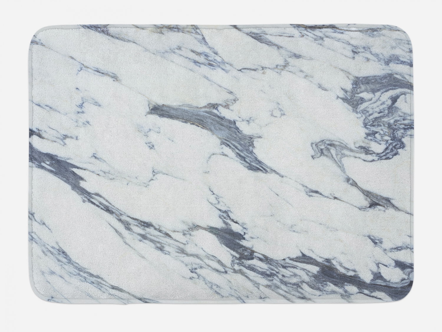 Marble Bath Mat, Antique Marble Textured Ocean Style Organic Granite
