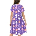 thumbnail image 4 of Hrsba Kids Summer Dress,Casual Dress for Girls,Toddler Kids Girls Print Short Sleeve Stretchy Dress A Line Dress, 4 of 5