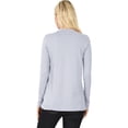 thumbnail image 3 of Womens Long Sleeve Cotton Mock Neck Turtleneck Top, 3 of 3