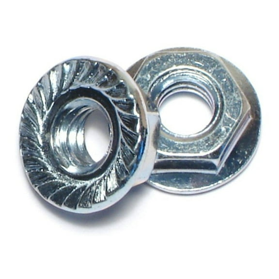 1/4"-20 Zinc Plated Case Hardened Steel Coarse Thread Hex Flange Nuts FNSC-034