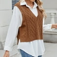 thumbnail image 7 of Women's Fashion Casual New Style Slim V-Neck Sleeveless Waistcoat Knit Sweater Top for Women Stylish Knit Vest Cardigan Sleeveless Sweater Top, 7 of 7