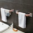 thumbnail image 3 of Self Adhesive Bathroom Towel Bar Brushed Stainless Steel Bath Wall Shelf Rack Hanging Towel Stick On Sticky Hanger Contemporary Style, 3 of 6