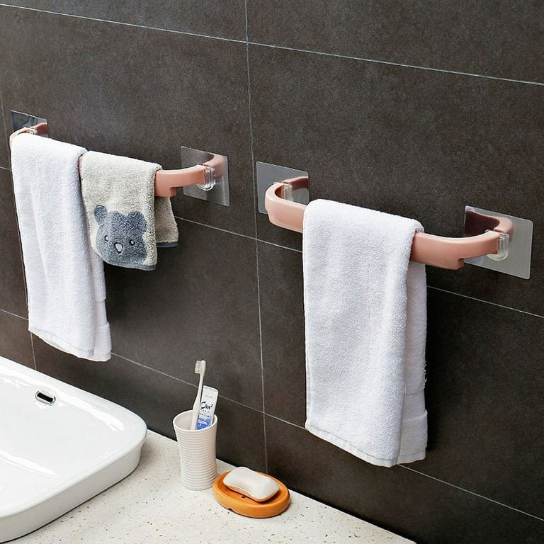 Self-Adhesive Towel Racks Wall Mounted Towel Hanger Bathroom Towel Bar  Shelf Roll Holder Hanging Hook Bathroom Organizer