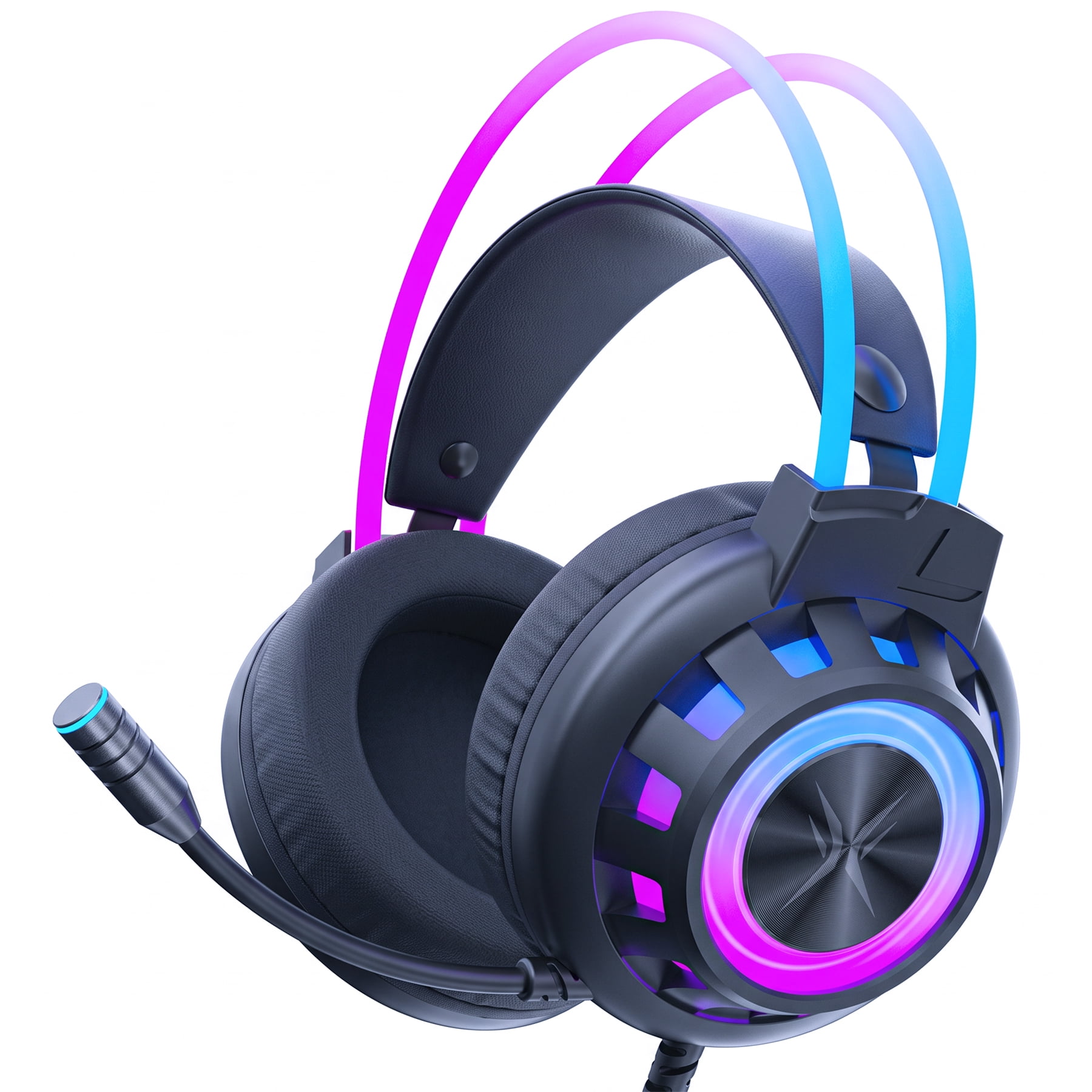 VEATOOL G3 USB Gaming Headset for PC, Computer Headphones with Microphone/Mic Noise Cancelling, 7.1 Surround Sound, RGB Light - Wired Headphones for PS4, PS5 Console, Laptop