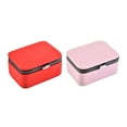 thumbnail image 3 of Guardurnaity Joyero PU Pantalla de cuero Color sólido Caso Hallazgos Pendientes Medallón Anillo Organizador Soporte multifunción Niñas Ropa, zapatos y accesorios Miscelánea Rojo 8*6 Guardurnaity AP017827-01, 3 of 6