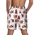 thumbnail image 4 of Uemuo Cute Cat And Christmas Gift Pattern Mens Swim Trunks Quick Dry Board Shorts with Mesh Lining, Stretch Beach Shorts Quick Dry No-Chafing Board Shorts-Small, 4 of 9