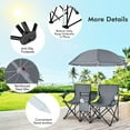 thumbnail image 5 of Topcobe Portable Folding Picnic Double Chair With Umbrella, Outdoor Beach Chair with Umbrella, Gray, 5 of 9
