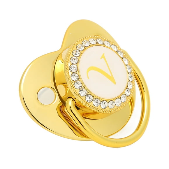 Chupete con letras para bebé Jadeshay Chupete dorado curvo con letras