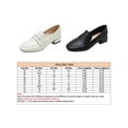 thumbnail image 2 of Frontwalk Ladies Flats Low Top Loafers Slip On Leather Shoes Work Fashion Pumps Womens Square Toe Heels Shoe Apricot 5, 2 of 9