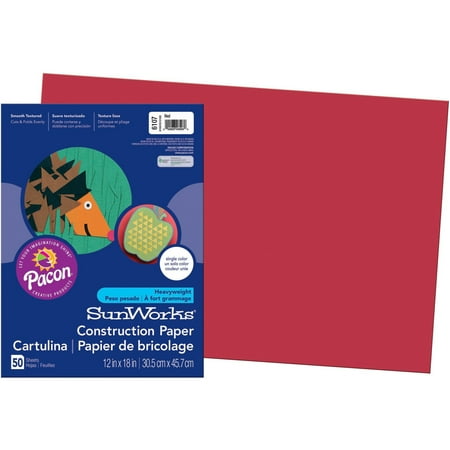 UPC: 0045173061076 | SunWorks PAC6107 Construction Paper 50 / Pack Red