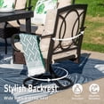 thumbnail image 5 of MF Studio 5-Piece Outdoor Patio Dining Furniture Set, Wood-Look Square Patio Table and Swivel Chairs with Cushions, Black & Beige, 5 of 12
