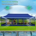 thumbnail image 3 of HOTEEL 10x30 Heavy Duty Canopy Tent, Pop up Canopies with Netting Screened ,Waterproof Ez up Canopy with Sidewalls, Outdoor Instant Party Tent for Backyard,Dark Blue, 3 of 7