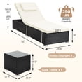 thumbnail image 4 of LOGYAT 3 Piece Outdoor Wicker Chaise Lounge Set, 2 Oversized Reclining Chaise Chairs Matching Side Table, Patio Lounger with Washable Cushions, White, 4 of 4