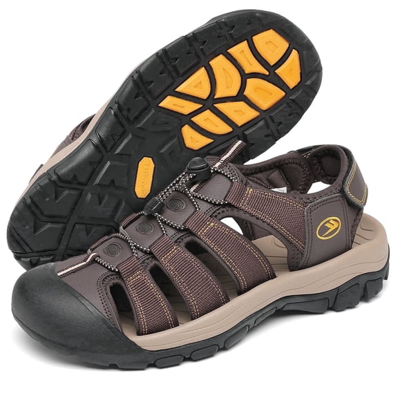 Rumpra Men’s Closed Toe Sport Sandals, Lightweight Outdoor Hiking Beach Shoes