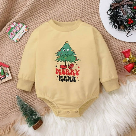 

My First Christmas Baby Boy Outfit Juebong Autumn Spring Baby Girls Boys Cute Romper Long Sleeve Button Sweatshirt Jumpsuits Green 0-6 Months