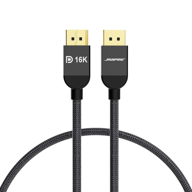 Cable Displayport RUIPRO 2.1 3 m 80 Gbps 16K @60Hz 8K @120Hz 4K @240Hz