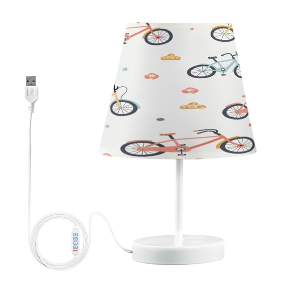 Ryvnso LED Bedside Table Lamp Cartoon Bike Bedroom Desk Lamps Nightstand Lampshade M