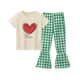 thumbnail image 4 of Amidoa Girls Summer 2 Piece Outfits Floral Cotton Short Sleeve and Casual Shorts Kids Clothing Set Green Size Green Size 8, 4 of 5