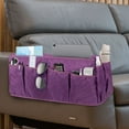 thumbnail image 3 of Spencer Non-Slip Sofa Coach Chair Armrest Organizer Waterproof Remote Control Storage Holder Cover with 5 Pockets for Phone, Magazines, Ipad (19.7*8.6*5.9inch, Purple), 3 of 8