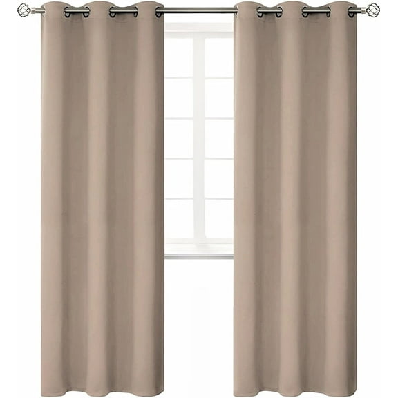 Blackout window curtain for living room / bedroom drapes divider room panel thermal grommet Set of 2 panels , 37 by 84 inch, TAUPE color K68