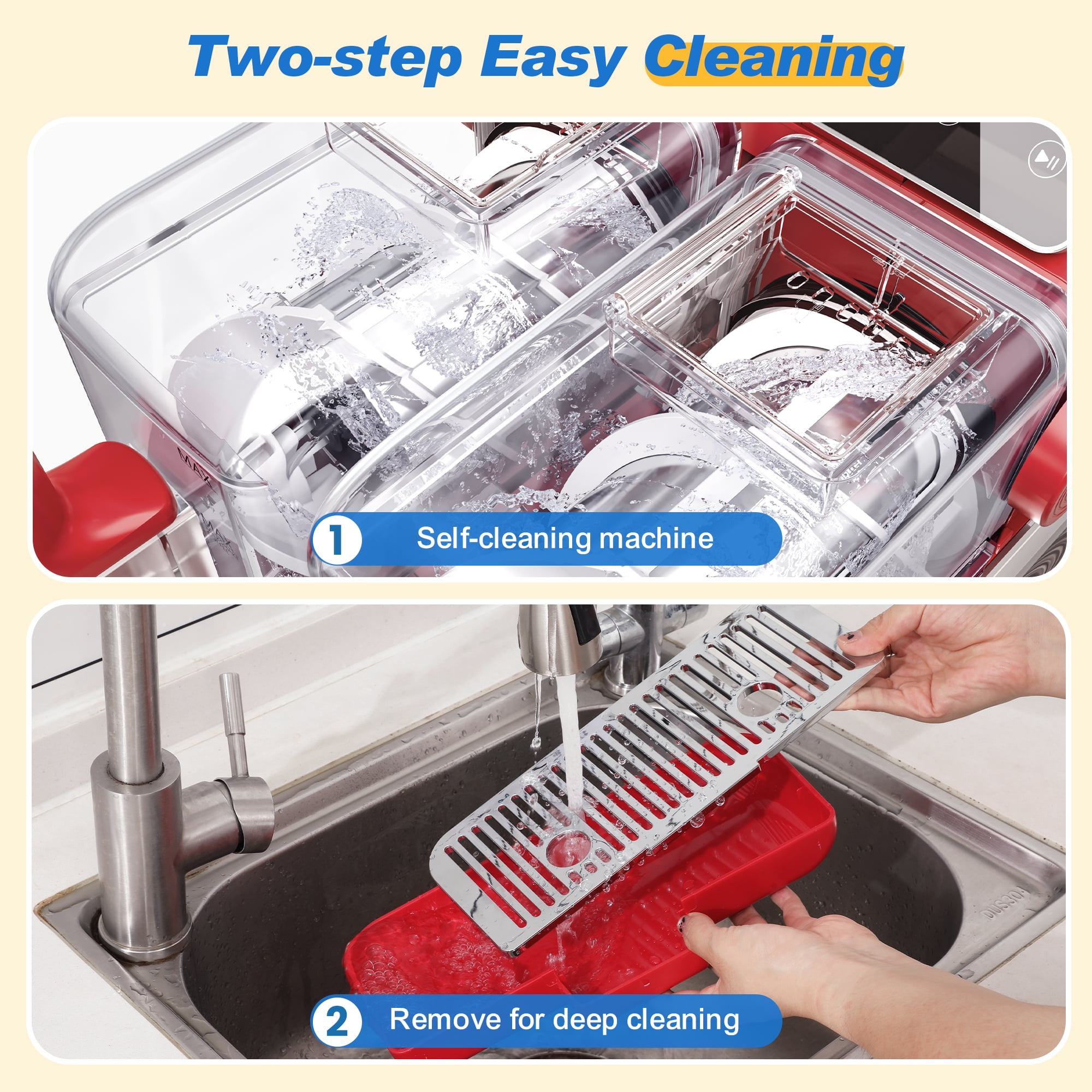 CozyHom Dual-Tank Slush Machine for Home: 169oz Frozen Drink Maker with Rapid Chill Technology, Self-Cleaning System & 5 Drink Modes, Keeps Drinks Frozen up to 12 Hours, ETL Certified,Red